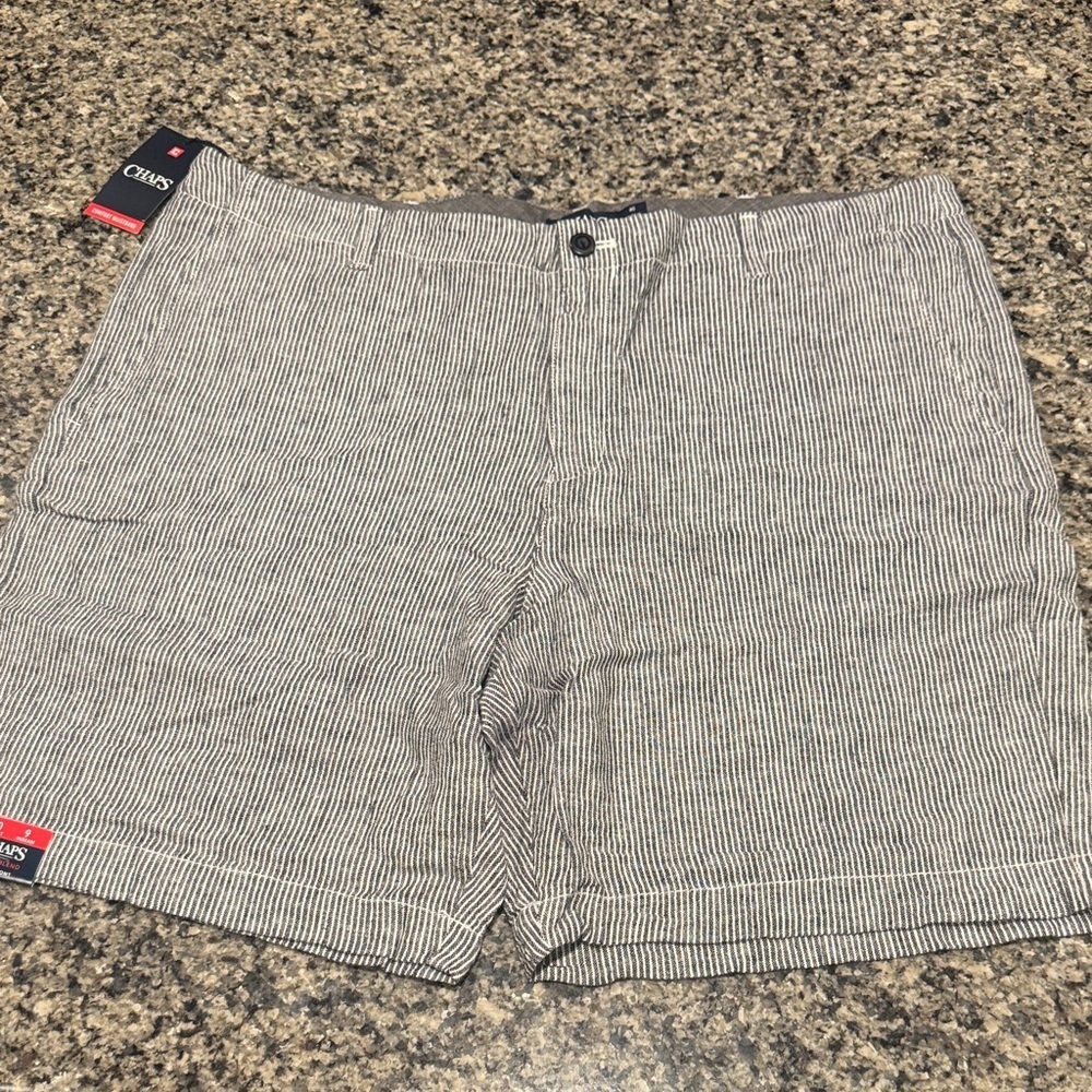 BNWT Chaps Black and White Striped Men's Shorts